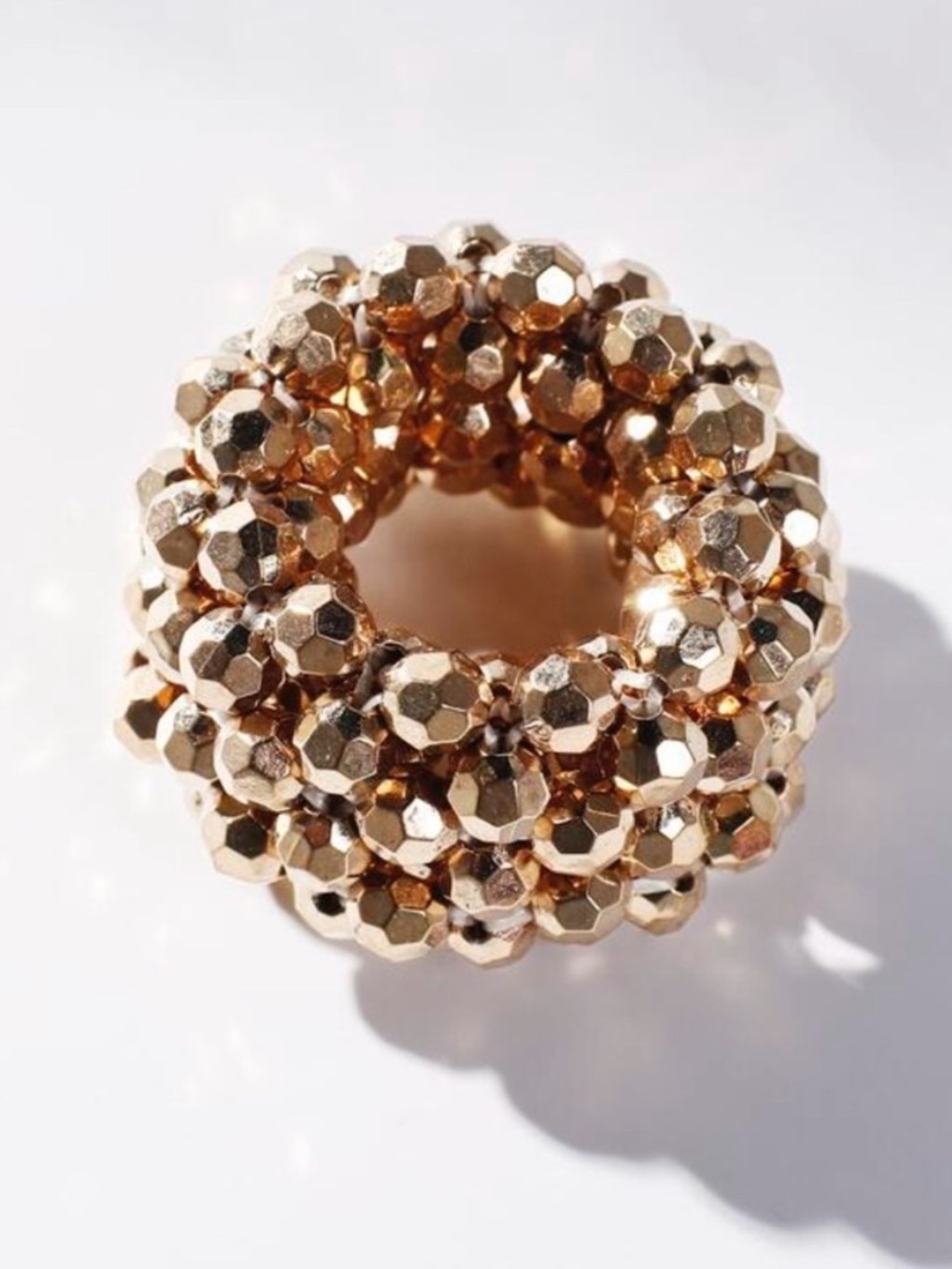 New! Gold Beaded Elastic Hair Tie NWOT